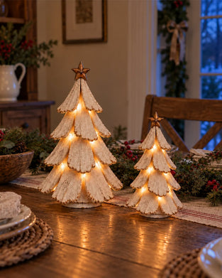 🎄🌙 Vintage Juletre Med Lys Figur