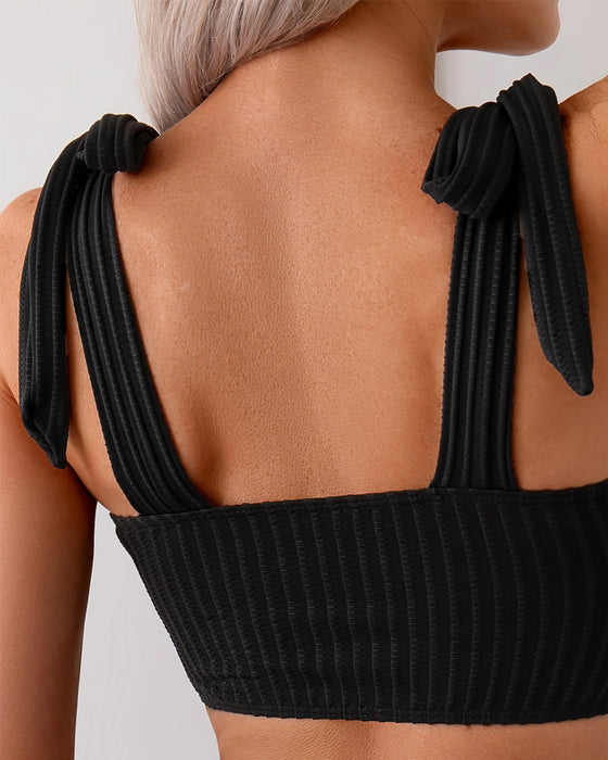 Bikini Knyttestropp Ensfarget Trekant