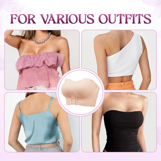 Sklisikker Komfortabel Strapless Push-Up BH Med Foran Spenne
