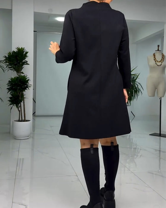 Kjole Pullover Langermet Blomstertrykk