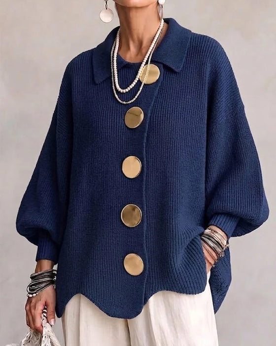Cardigan Stor Metallknapp Jakkeslag