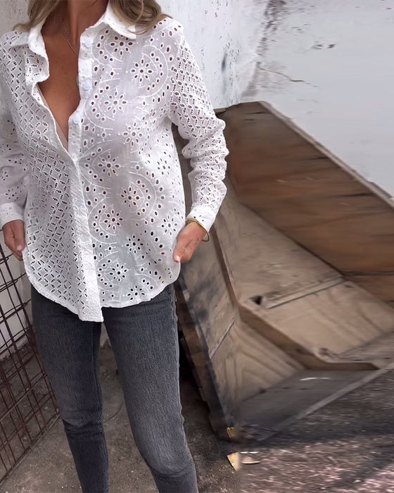 Skjorte Langermet Kapp Utklipp