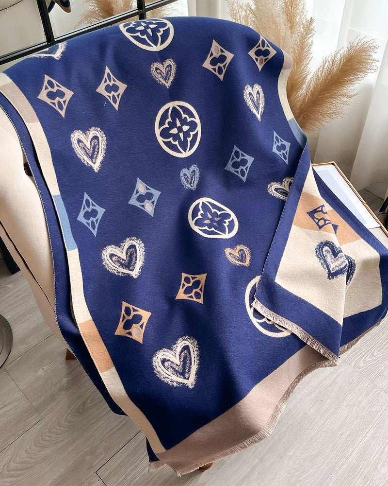 Skjerf Hjerte Geometrisk Mote Varm
