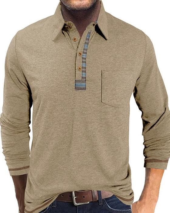 Bluse Menn Knapp Jakkeslag Polo