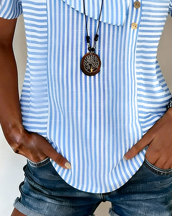 Bluse Stripet Pufferme Asymmetrisk