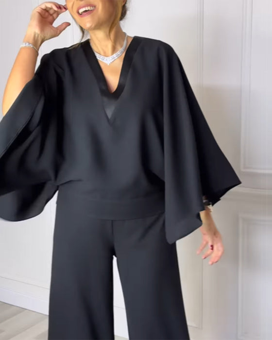 Bluse V-Hals Elegant Butterfly Erme