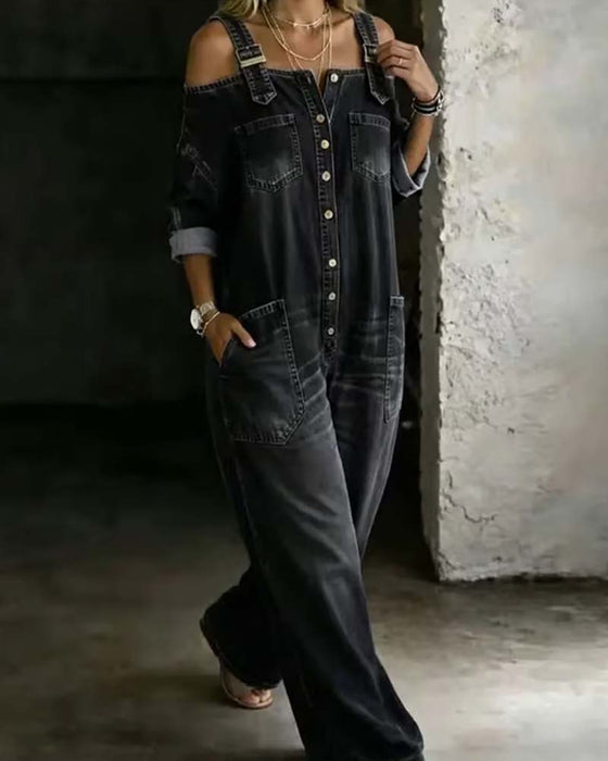 Jumpsuit Spagettistropp Kald Skulder Vida Ben Denim