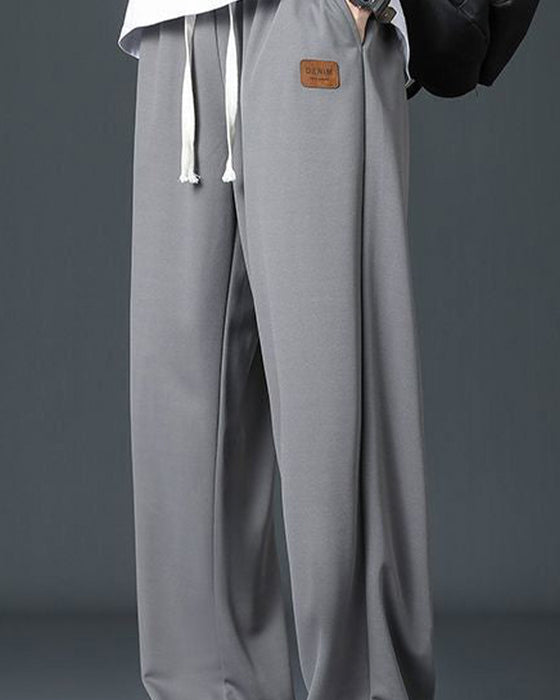 Herrer Bukse Avslappnet Snøre Rett Ben