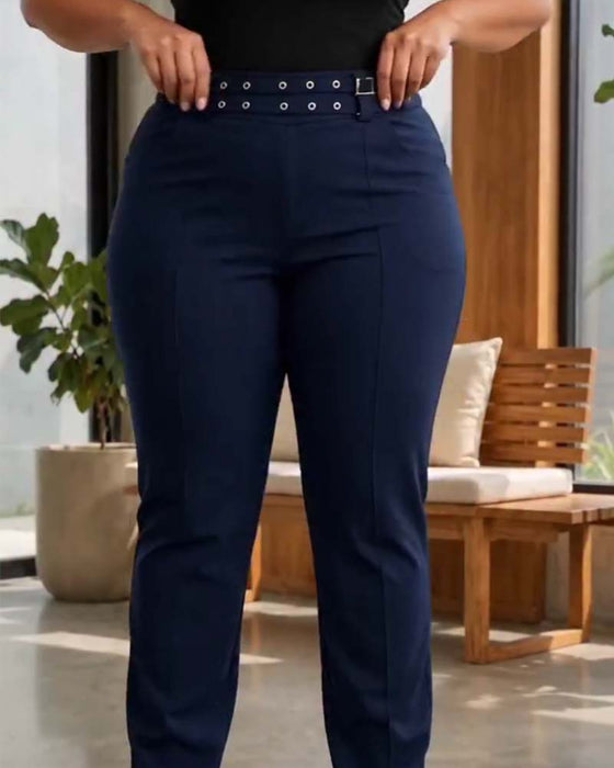 Bukser Stilige Høy Midje Slim Fit Lange