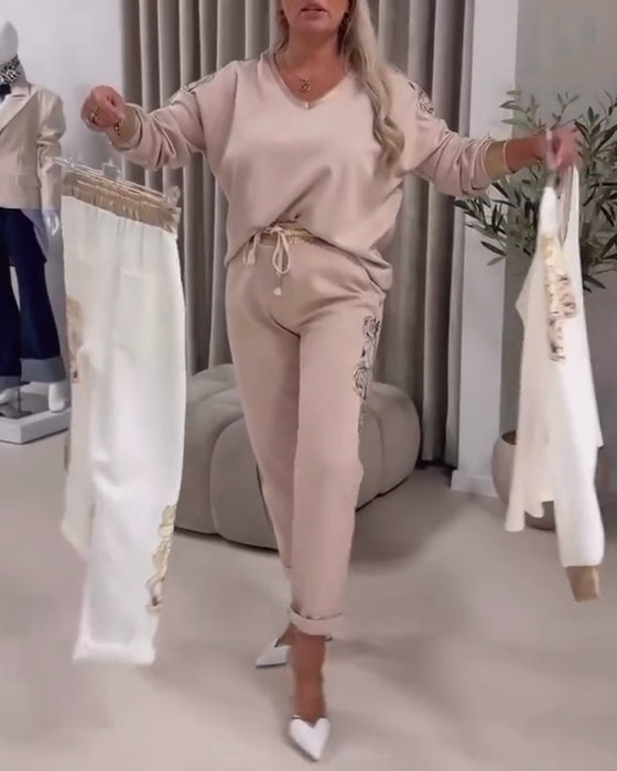 Dress Langermet V-hals Casual Genser