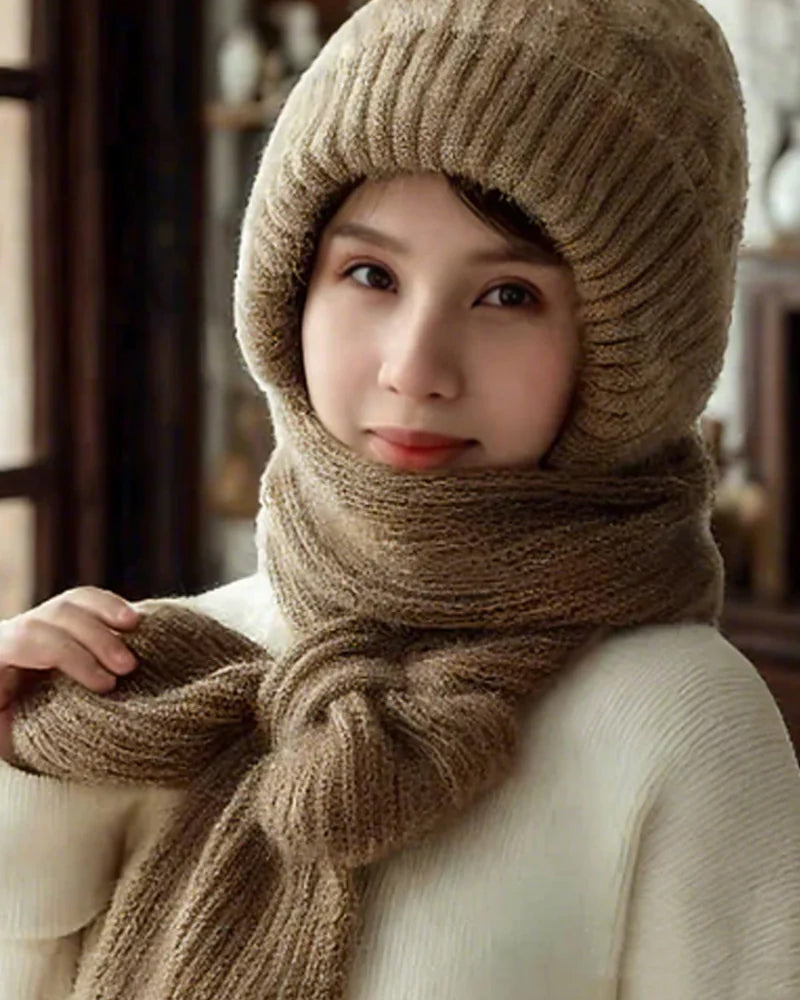 Vinter Allsidig Strikket Hette Skjerf For Kvinner