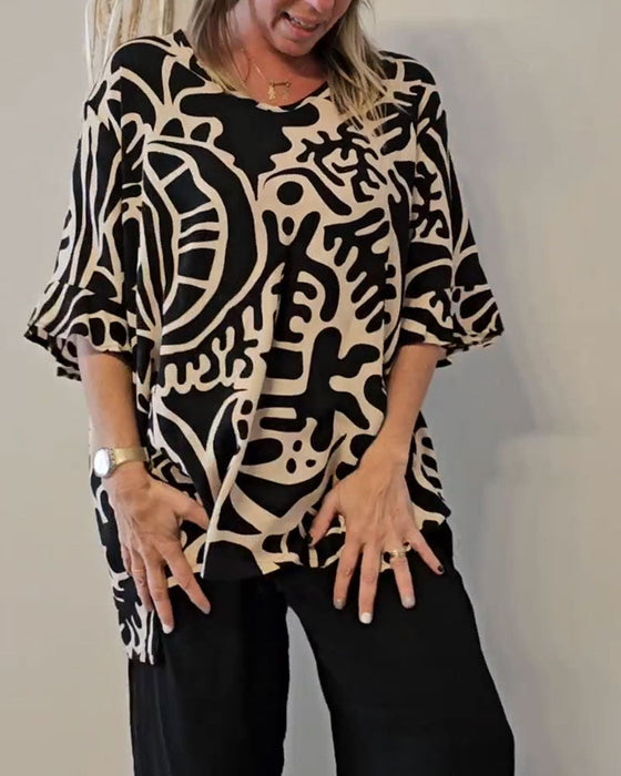 Topp Abstrakt Botanisk Print Løs