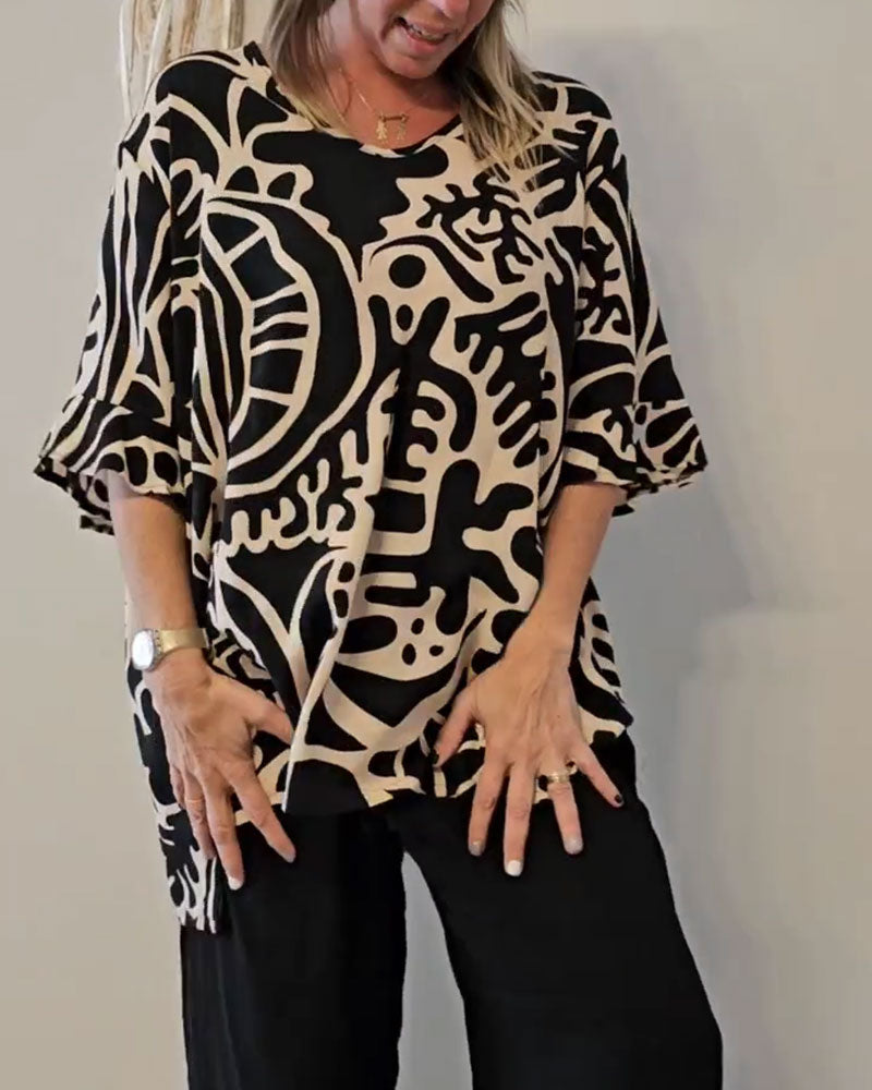 Topp Abstrakt Botanisk Print Løs