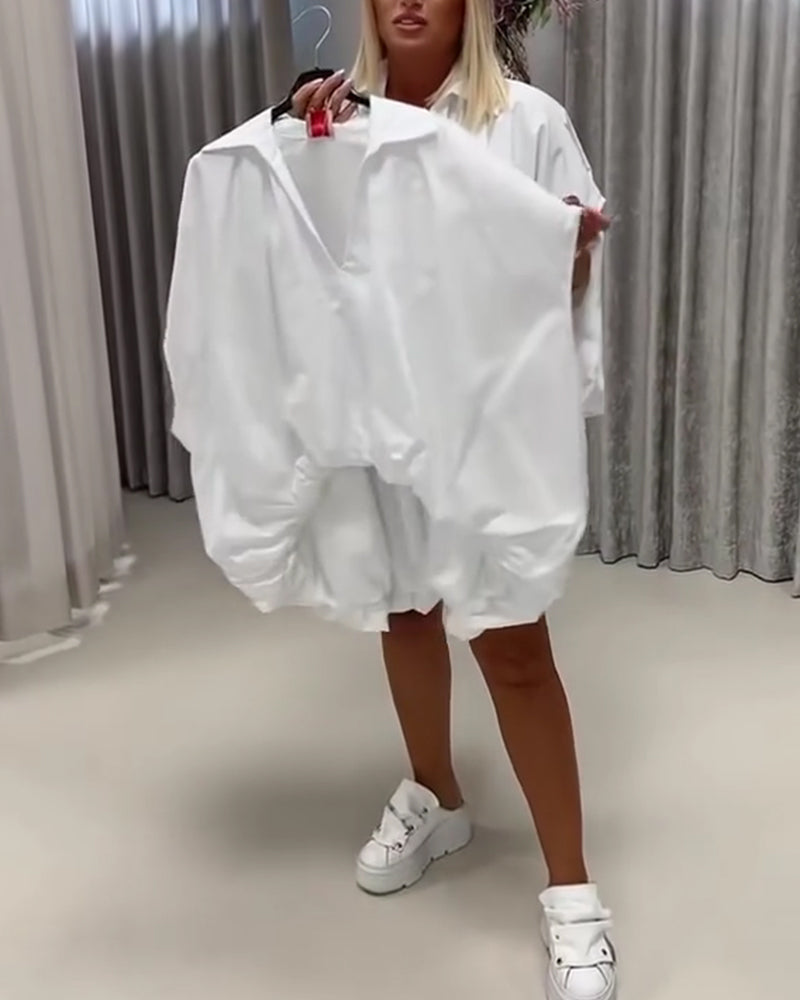 Bluse Jakkeslag Loose Fit Flagermuserme