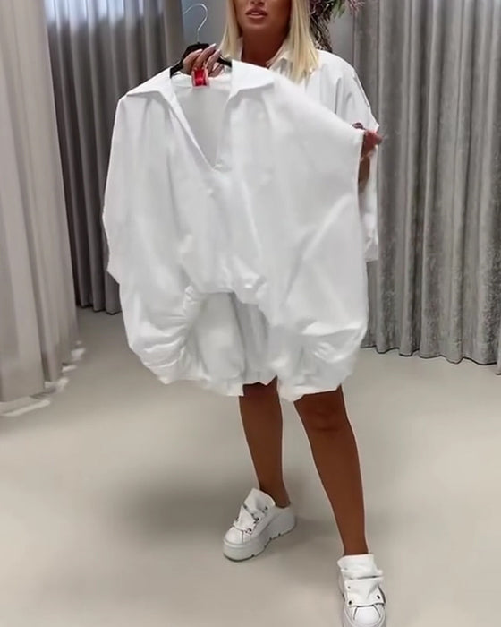 Bluse Jakkeslag Loose Fit Flagermuserme