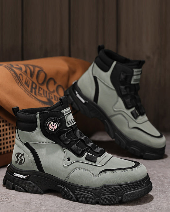 Sko Menns Utendørs Dreie Spenne Arbeid 🔄👞 – Vanntette 💦, Slipresistente 🚶‍♂️, Komfortable , Pustende 🌬️