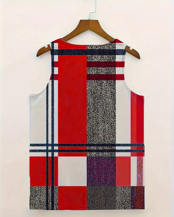 Singlett Ermeløs Trykt Rutete