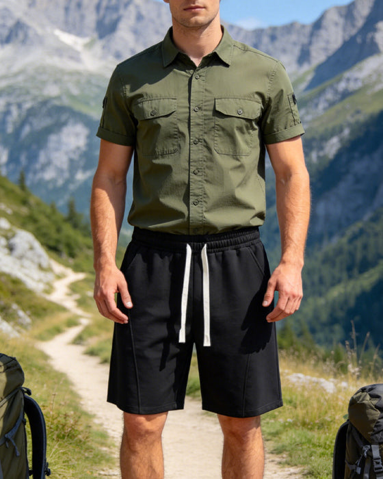 Shorts For Menn – Med Snøring, Hverdagsavslappede For Pendling