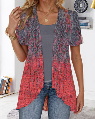 Bluse Falsk To-Del Korteermet Uregelmessig