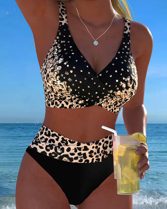 Bikini Bralette Leopard Trykk