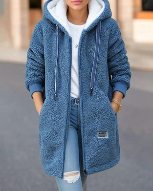 Kåpe Fleece Foret Glidelås Lomme Hetting