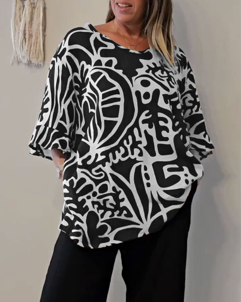 Topp Abstrakt Botanisk Print Løs