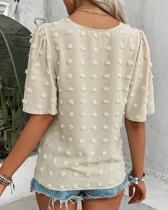 Bluse Sammenføyd Jacquard Rysjeerme