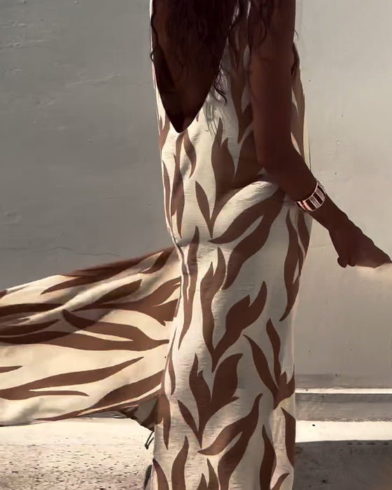 Kjole Ermeløs Ryggløs Trykt