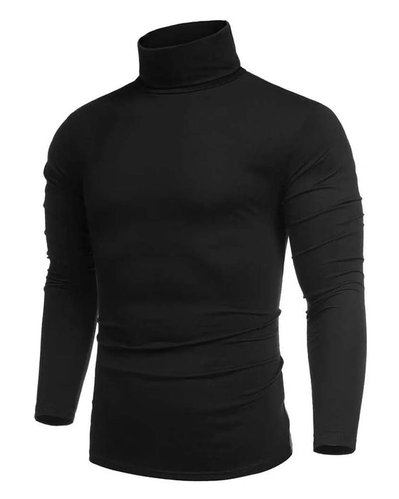Bluse Høy Hals Slim Fit Solid Mann