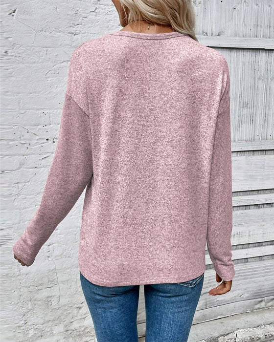 Topp Langermet Rundhals Kjærlighetshjerte-Trykk