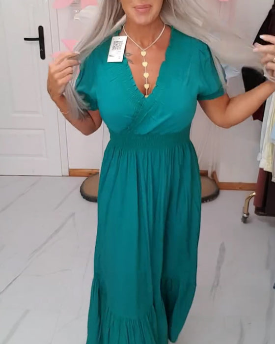 Kjole Elegant V-Hals A-Linje