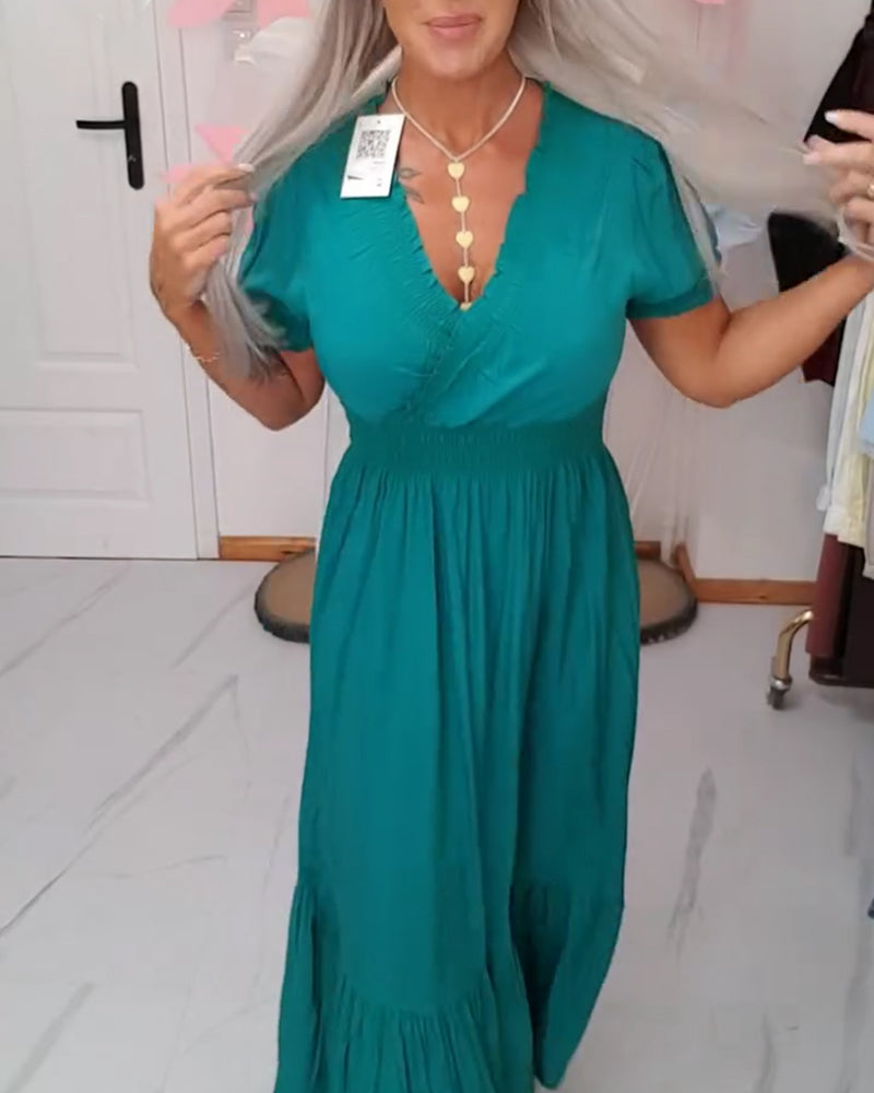 Kjole Elegant V-Hals A-Linje