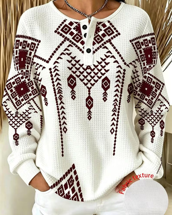 Sweatshirt Bohemisk Trykk Casual
