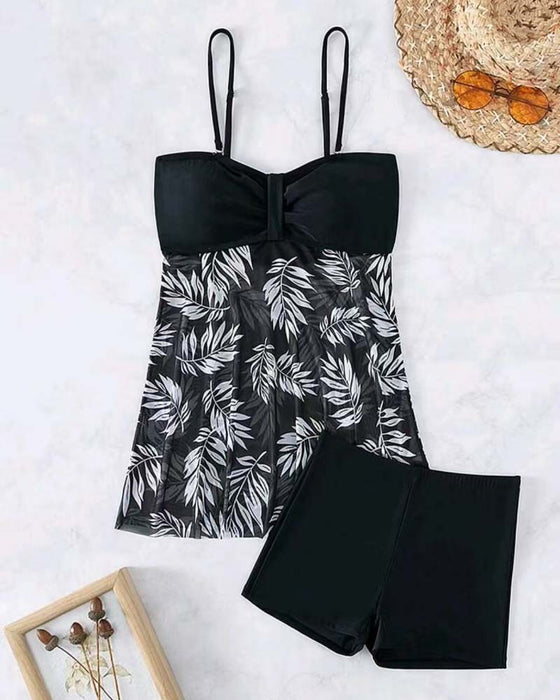 Tankini Sexy Trykk Mesh