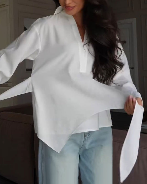 Bluse Enfarget Med Belte