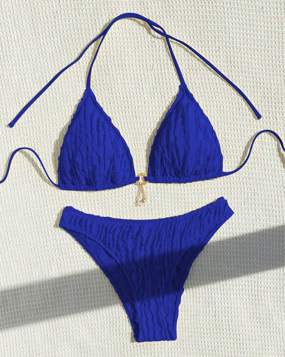 Bikini Sexy Ensfarget Todelt Trekant