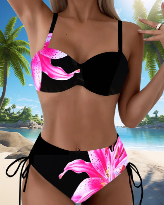 Bikini Triangel Knyting Blomsterprint