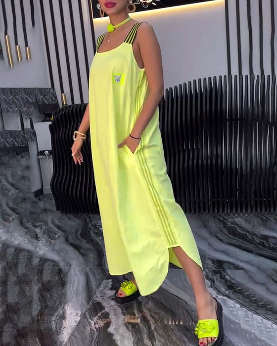 Kjole Med Spliced Suspender Løs