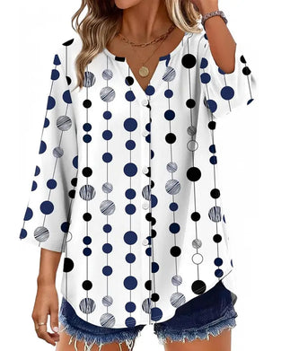 Bluse Prikket Trykk Loose Fit