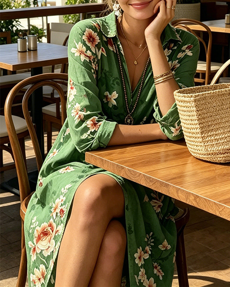 Kjole Blomstret Trykk Maxi