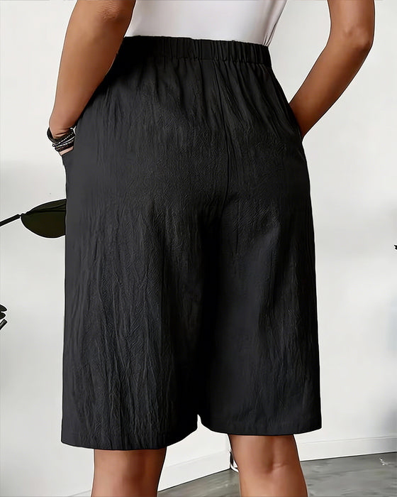 Shorts 100% Bomull Casual Lomme Design