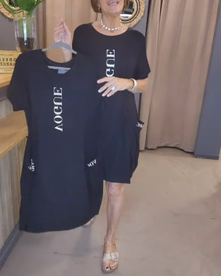 Kjole Casual Kortermet Løs Bokstav Trykk