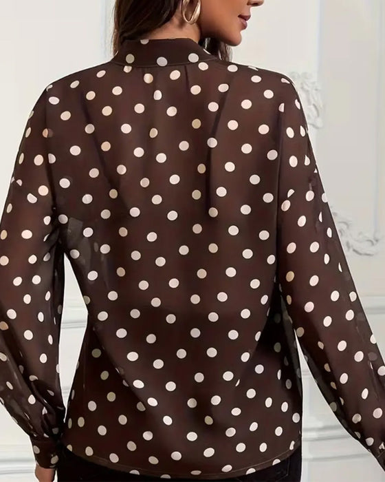 Bluse Casual Langermet Prikket