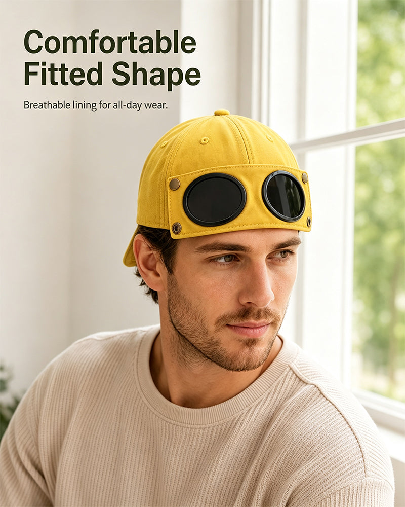 Pilotbaseballcaps Med Avtagbare Goggles – Laget For Gatestil Og Hverdagslooks