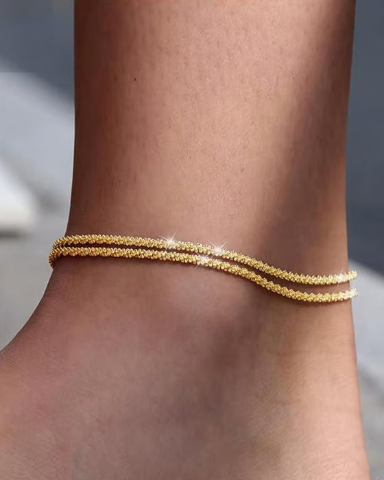 🏖️ Anklets Damer Kc Gull & Sterling Sølv
