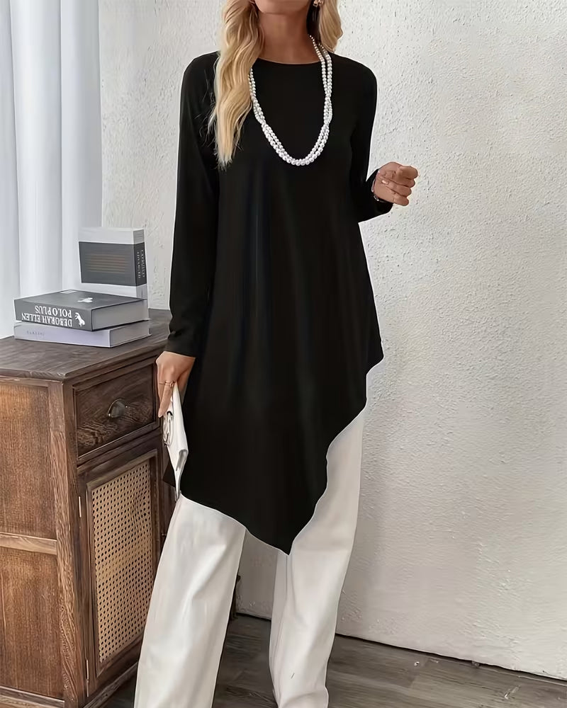 Top Asymmetrisk Midjelangt Ensfarget