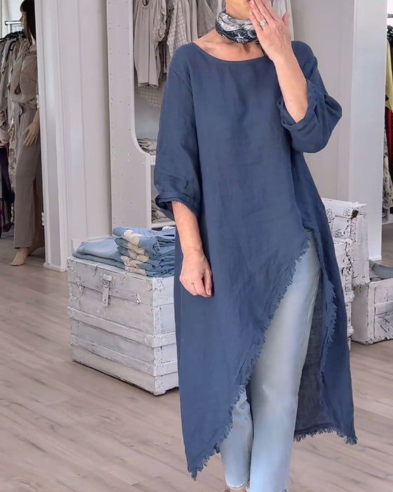 Skjorte Råkanter Sliss Asymmetrisk
