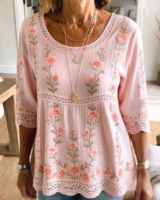 Bluse Blomstret Blonde Babydoll