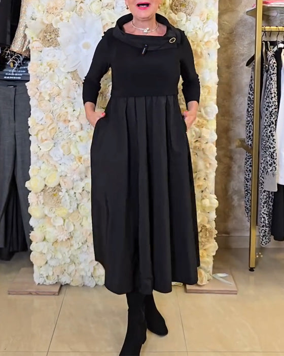 Kjole Modisch Street Ensfarget A-linje