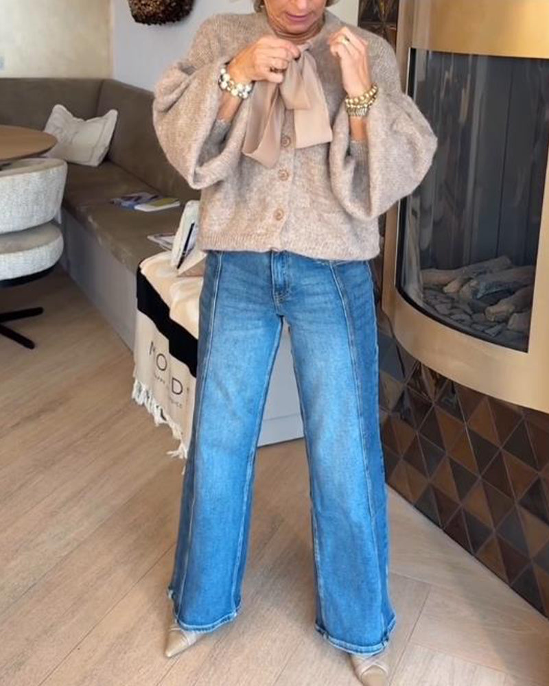 Cardigan Kåpe Med Elegant Stil, Lørdagsermer Design